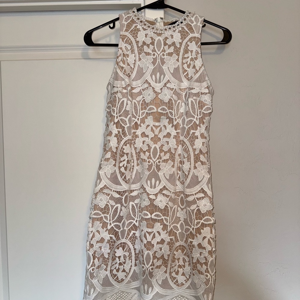 Vici White Floral Lace Mini Dress